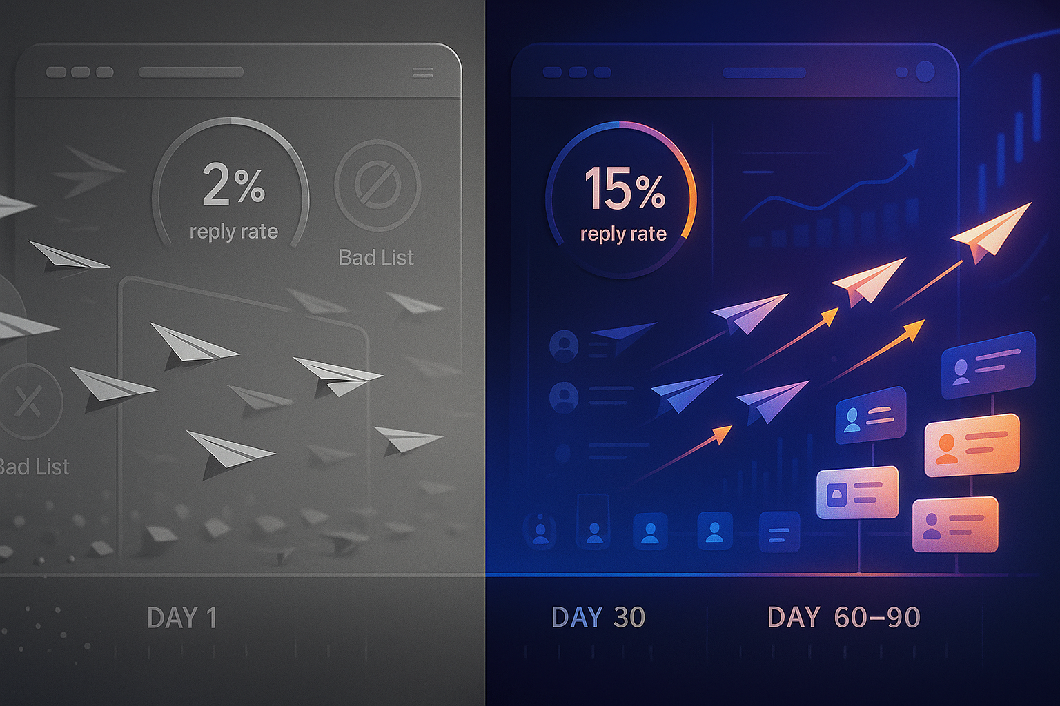 B2B cold email reply rate