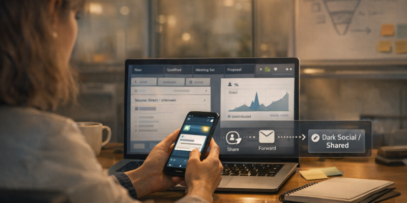 Dark social attribution in B2B pipeline tracking