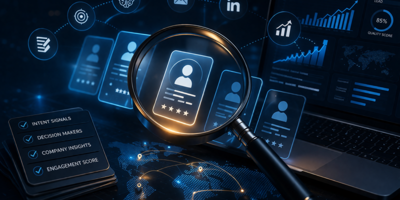 AI-driven lead research for B2B prospecting and decision-maker targeting