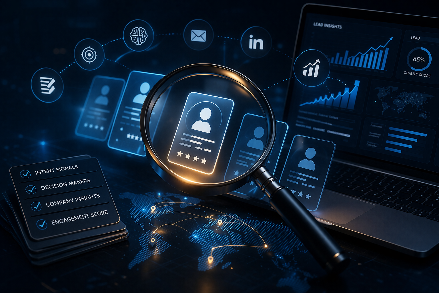 AI-driven lead research for B2B prospecting and decision-maker targeting