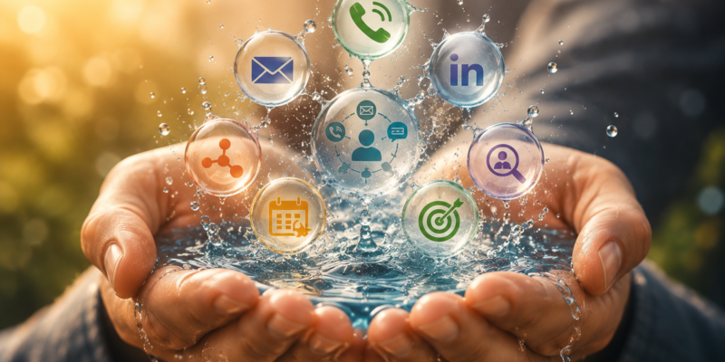 B2B lead enrichment accuracy with verified data and business contact icons