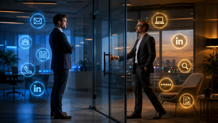 Modern B2B buyers researching before engaging with sales outreach through email, LinkedIn, phone calls, appointment setting, and qualified lead generation