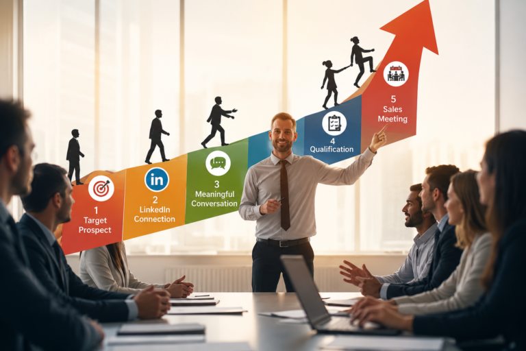B2B LinkedIn Outreach Process for generating qualified sales meetings