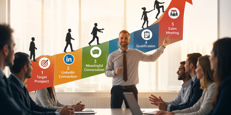 B2B LinkedIn Outreach Process for generating qualified sales meetings