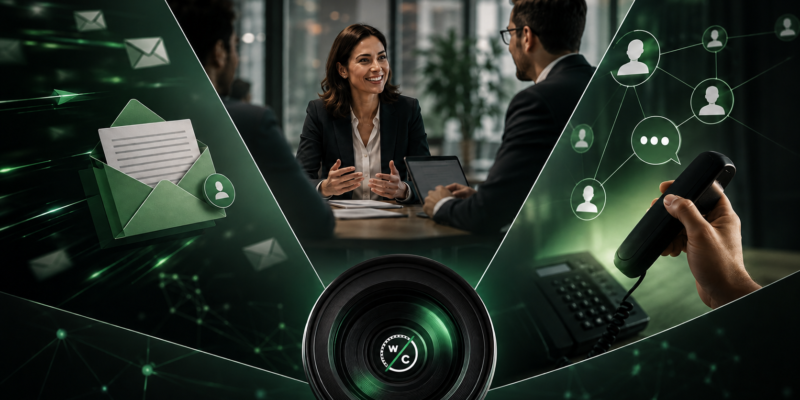 Multi-channel outreach strategy using email, LinkedIn, and telecalling to reach B2B decision-makers